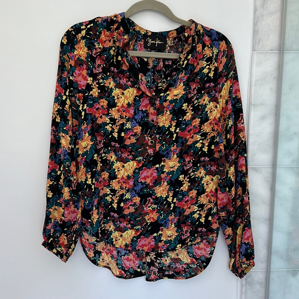 YUMI KIM blouse, multi colored floral, size XS